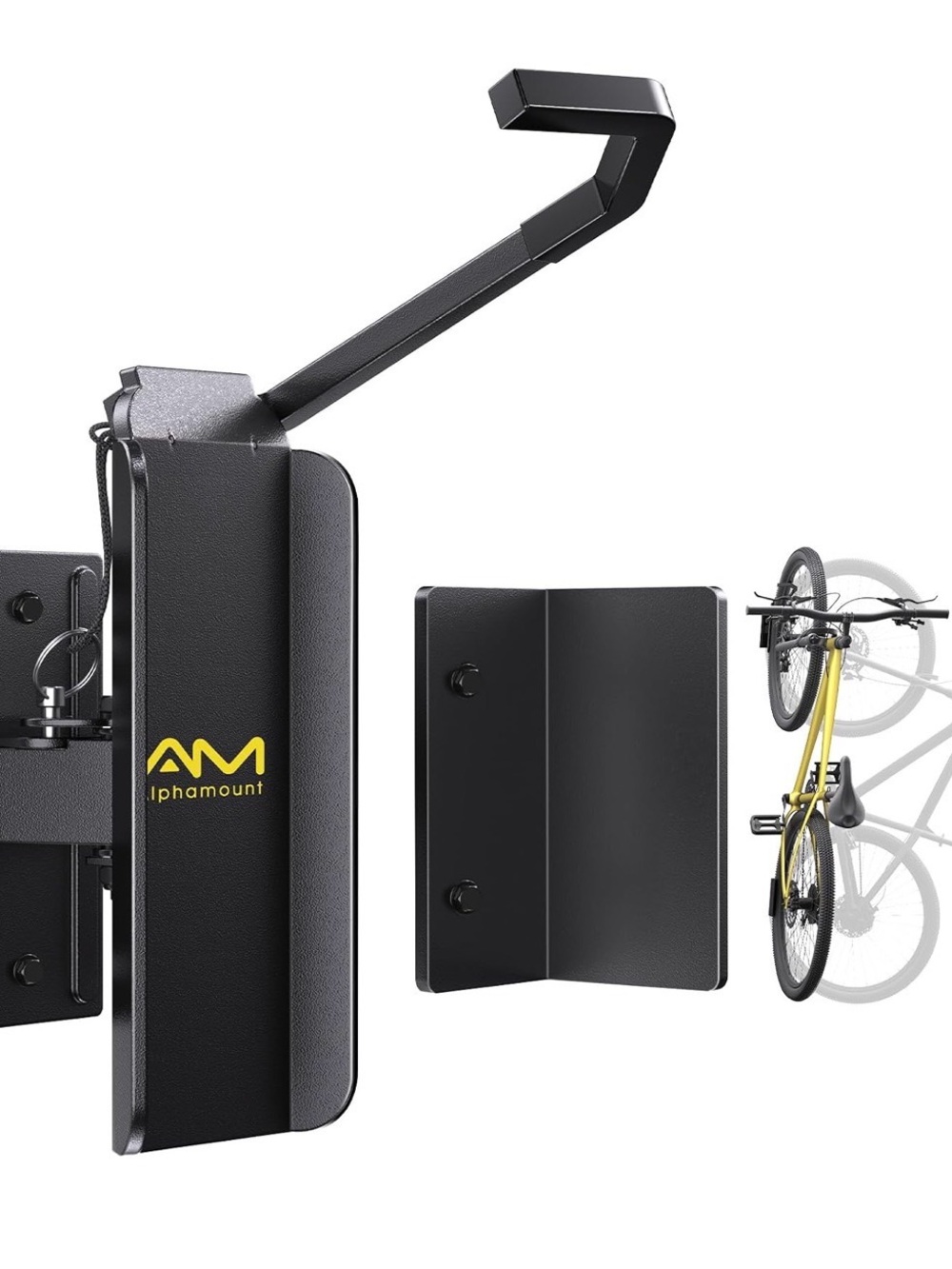 Black Wall Bike Hook - Space-Saving Closet Organizer